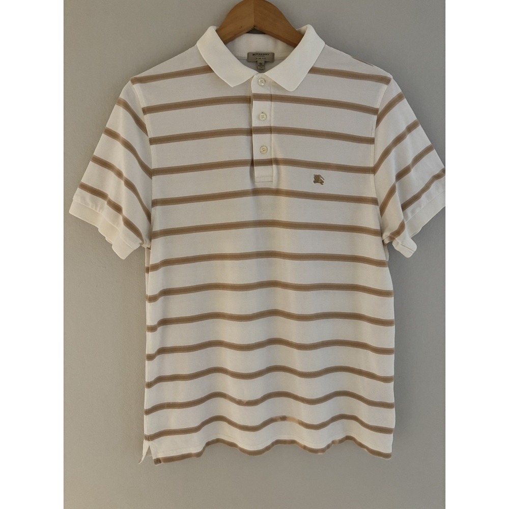 Burberry London Slim‎ Fit Pique Polo Shirt Size XL Preppy Varsity Old Money